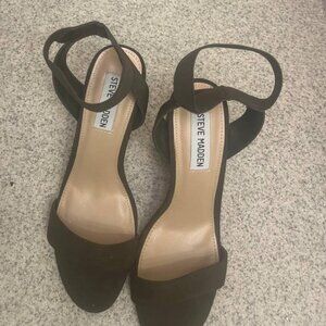 Steve Madden Dylann Taupe Suede Block Heel Sandals Size 7